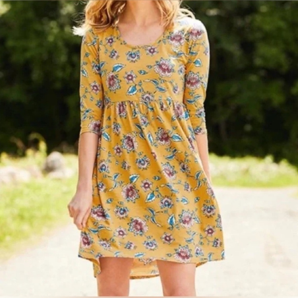 Matilda Jane A Place In The Sun Dress Mustard Yellow Floral Medium